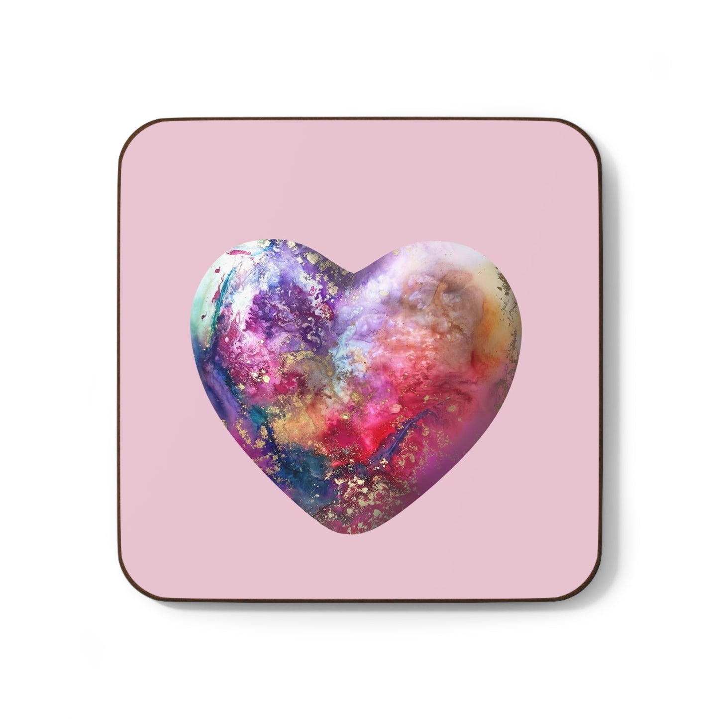 "Lightheart" - Pink - Hardboard Back Coaster