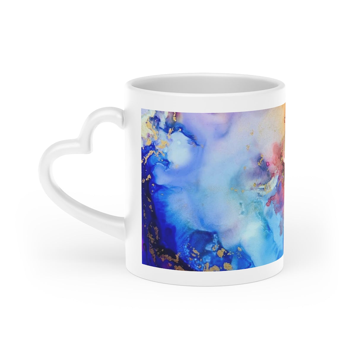 "Cosmic Swirl #3" Heart-Shaped Mug