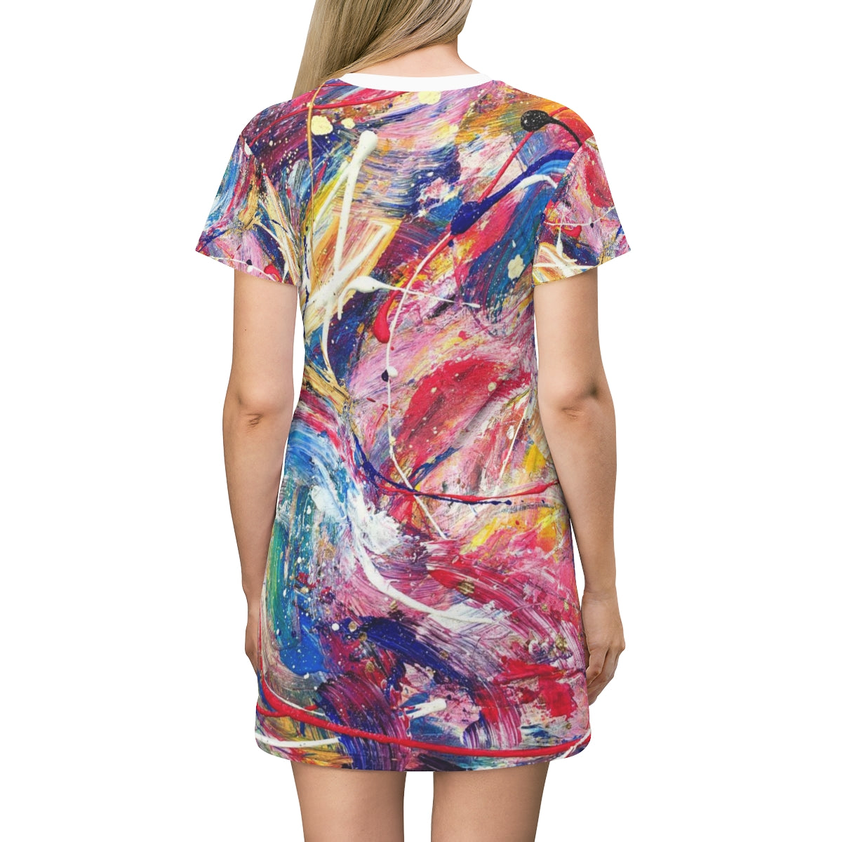 "Free to Move & Change" All Over Print T-Shirt Dress
