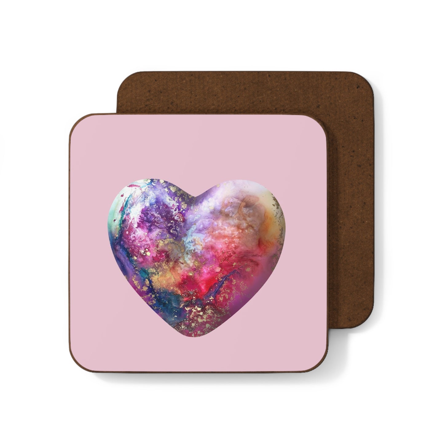 "Lightheart" - Pink - Hardboard Back Coaster
